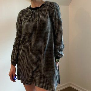 Zara checked long-sleeved romper